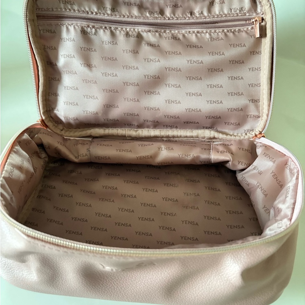 YENSA Pink Dual-Compartment Makeup Bag & Silicone Brush Cleaner Set | NWOT - Picture 5 of 9